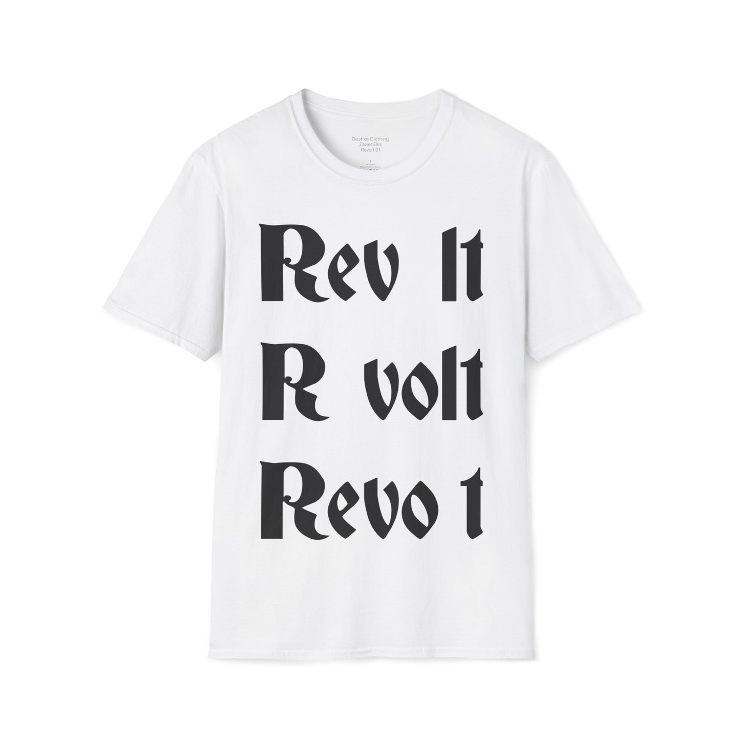 Softstyle T-shirt by Zavier Ellis: 'Revolt'